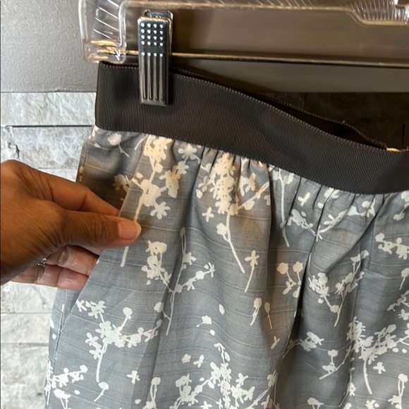 LOFT Silver Pleated cotton silk blend Mini Skirt,  Cocktail - Picture 2 of 11